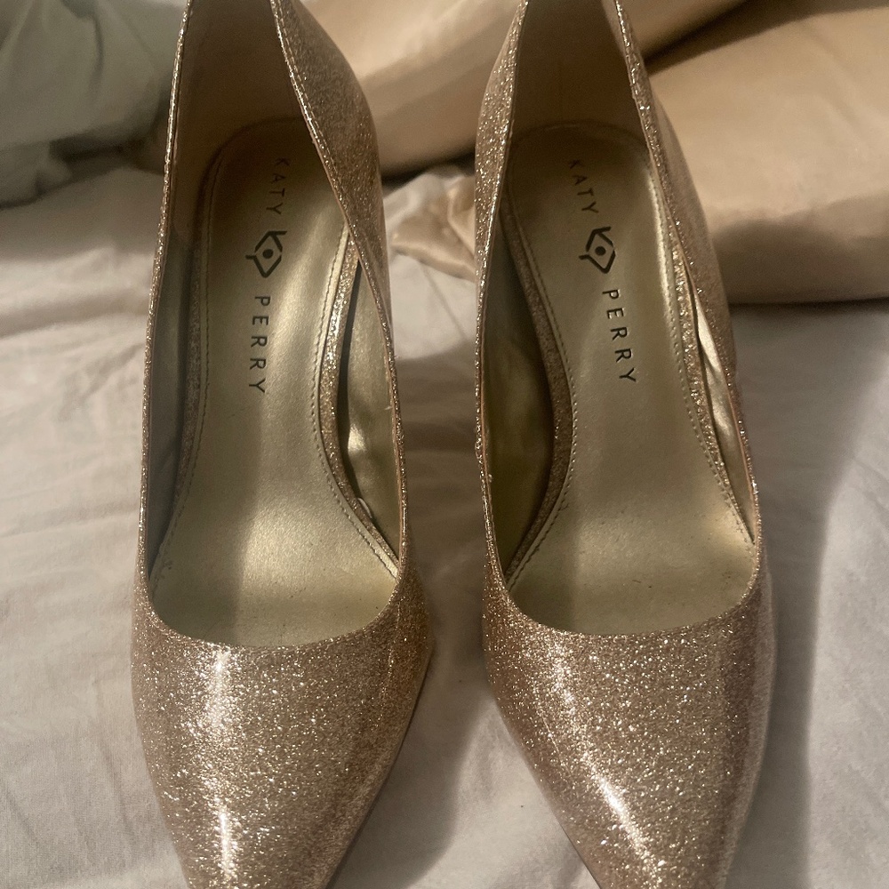Gold sequin high heels